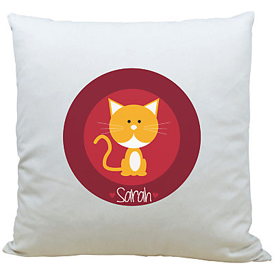 A Piece Of Personalised Cat Cushion, Red